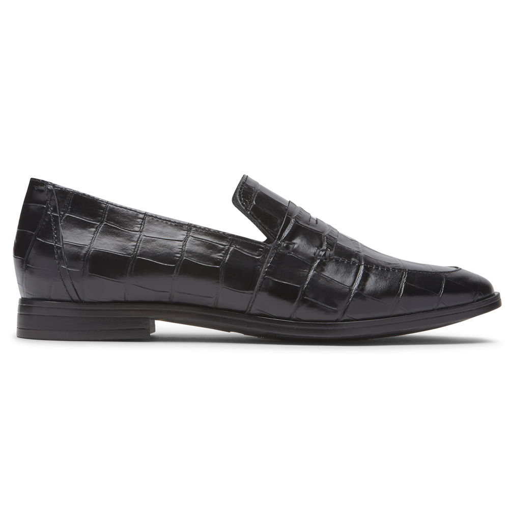 Rockport Singapore Womens Loafers - Perpetua Penny Black - XF6073854